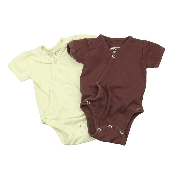 L'oved Baby Set of 2 Ivory | Purple Onesie 0-3 Months 