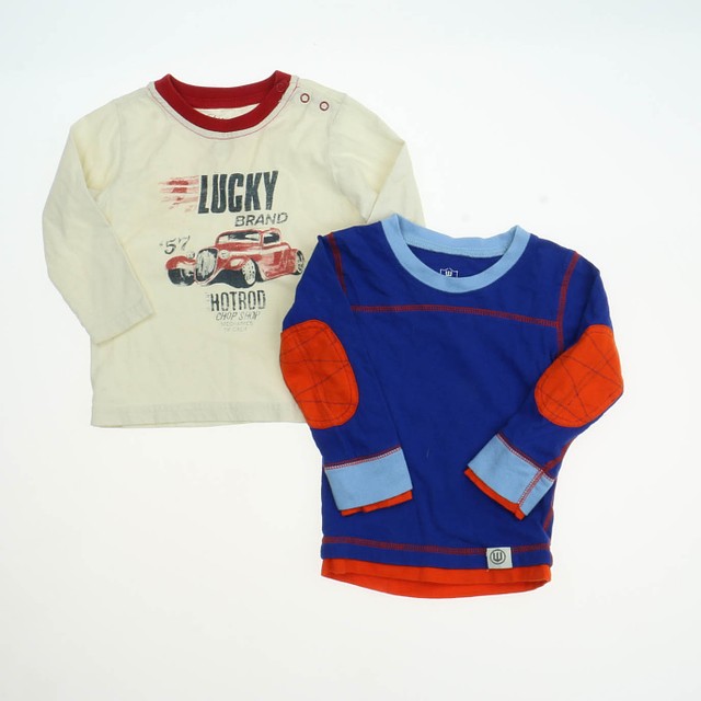 Lucky Brand | We & Willy Set of 2 Blue | Off White Long Sleeve T-Shirt 12-18 Months 