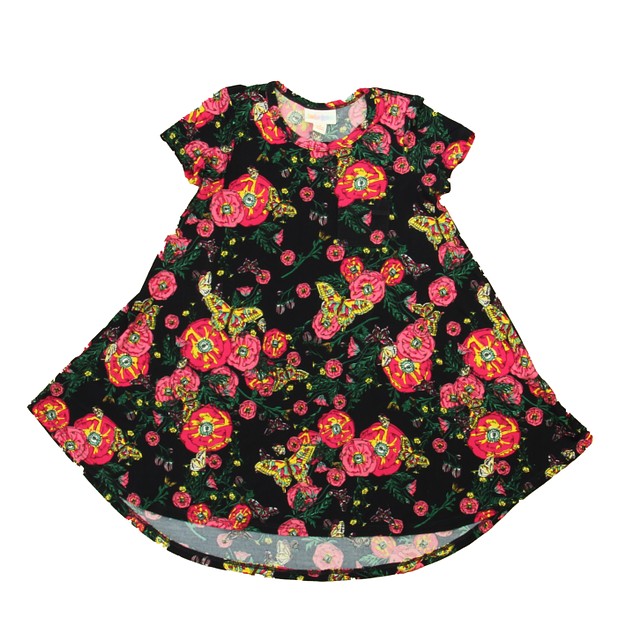 LulaRoe Black | Pink Floral Dress 4T 