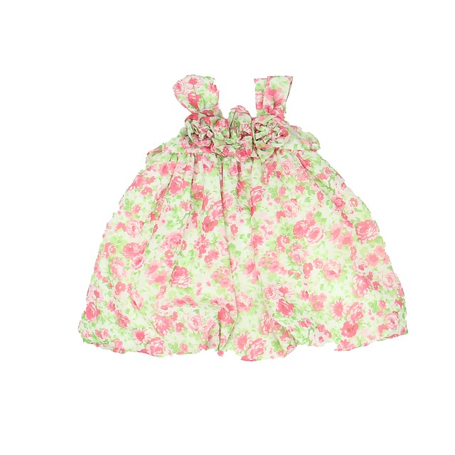 Marmellata Green | Pink | Floral Dress 12 Months 