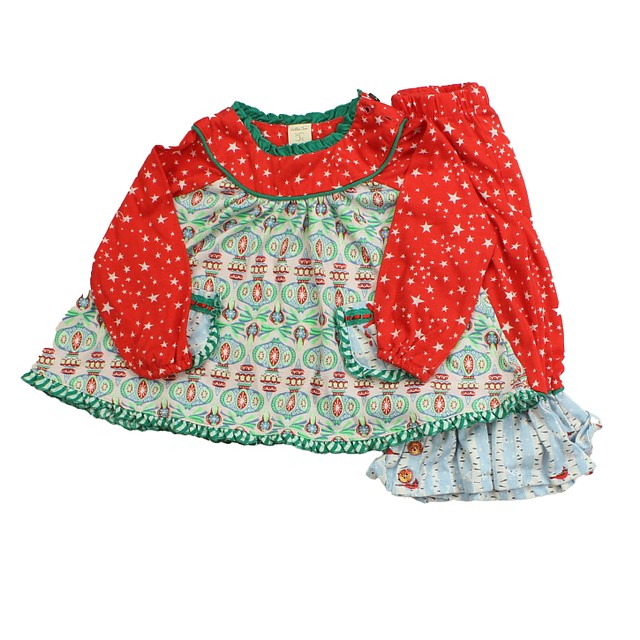 Matilda Jane Red | Blue | Ornaments 2-piece Pajamas 2T 