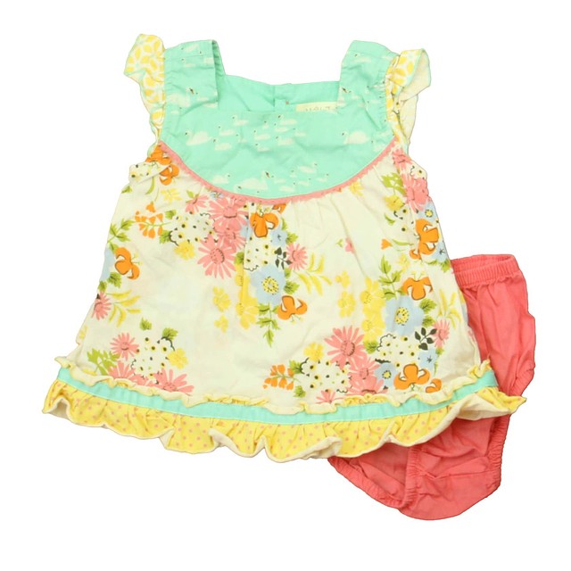 Matilda Jane 2-pieces Aqua | Pink | Yellow Dress 12-18 Months 