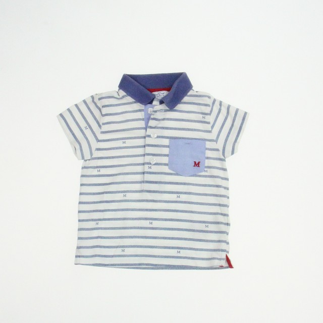 Mayoral White | Blue | Striped Polo Shirt 12M 