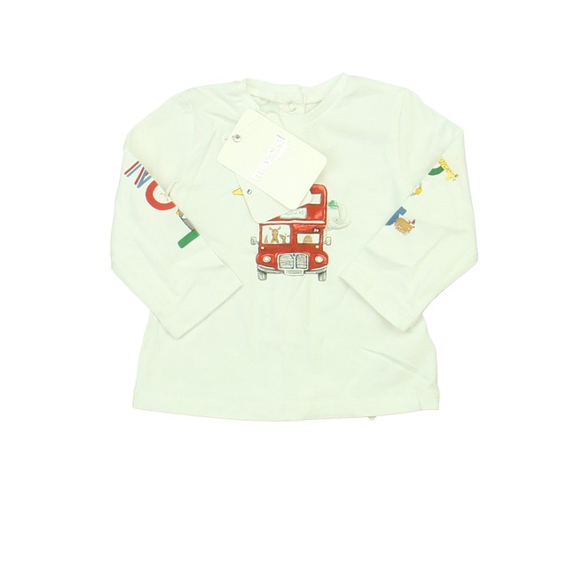 Mayoral White Fire Truck Long Sleeve T-Shirt 4-6 Months 