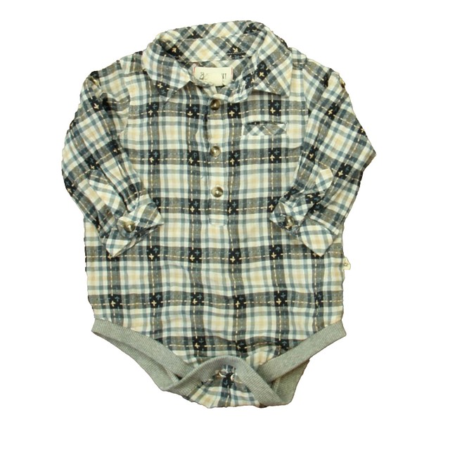 Me & Henry Blue | Ivory | Gray Button Down Long Sleeve 6-12 Months 