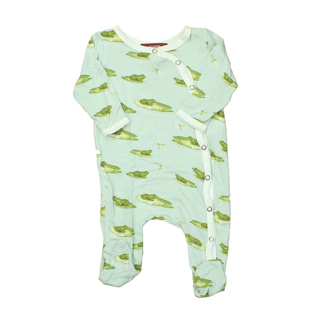 Milkbarn Green | Frogs 1-piece footed Pajamas 0-3 Months 