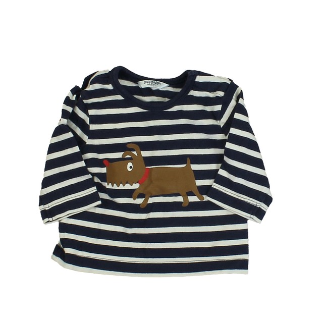 Mini Boden Blue | White | Stripes | Dog Long Sleeve T-Shirt 0-3 Months 
