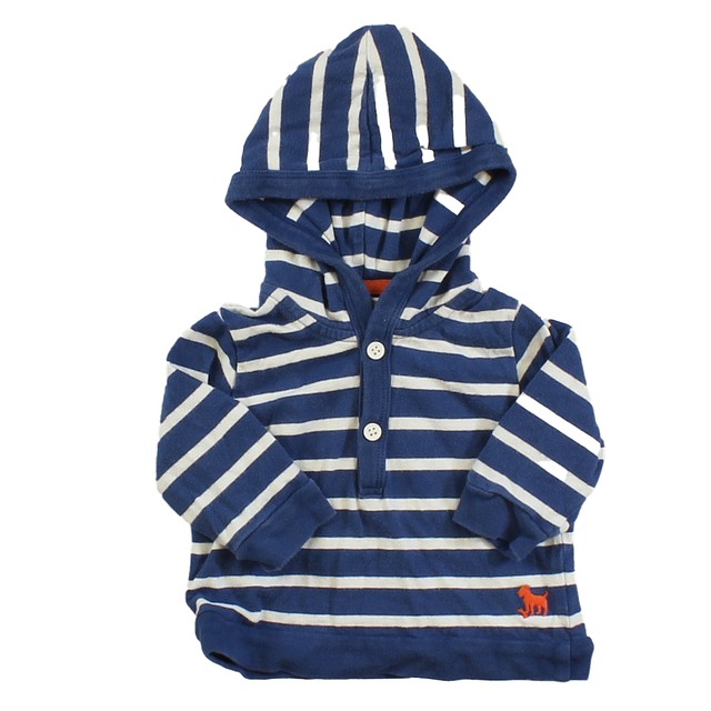 Mini Boden Blue | White | Stripes Hoodie 3-6 Months 