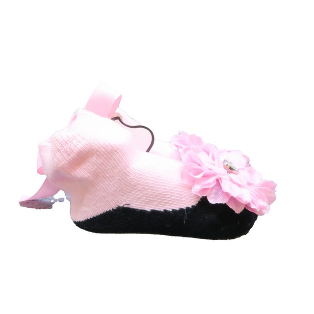 Mudpie Pink | Black Socks 0-12 Months 