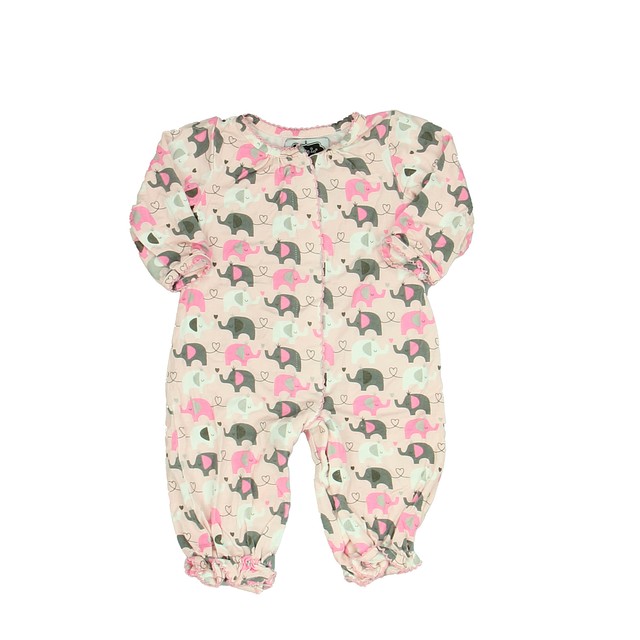 Mudpie Pink | Elephants Long Sleeve Outfit 0-3 Months 