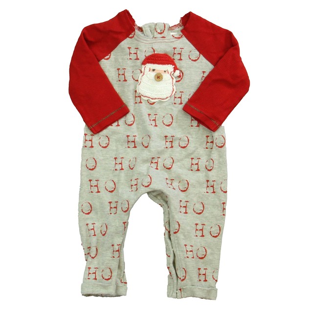 Mudpie Gray | Red Santa Long Sleeve Outfit 6-9 Months 