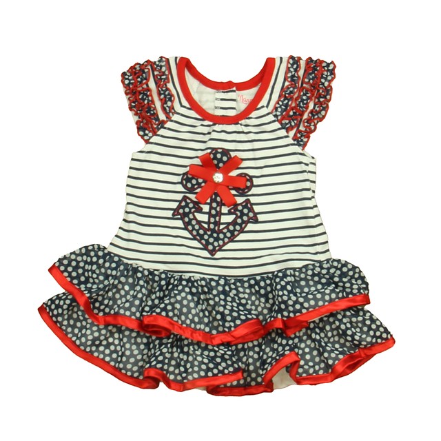 Nanette Baby Red | White | Blue Anchor Dress 2T 