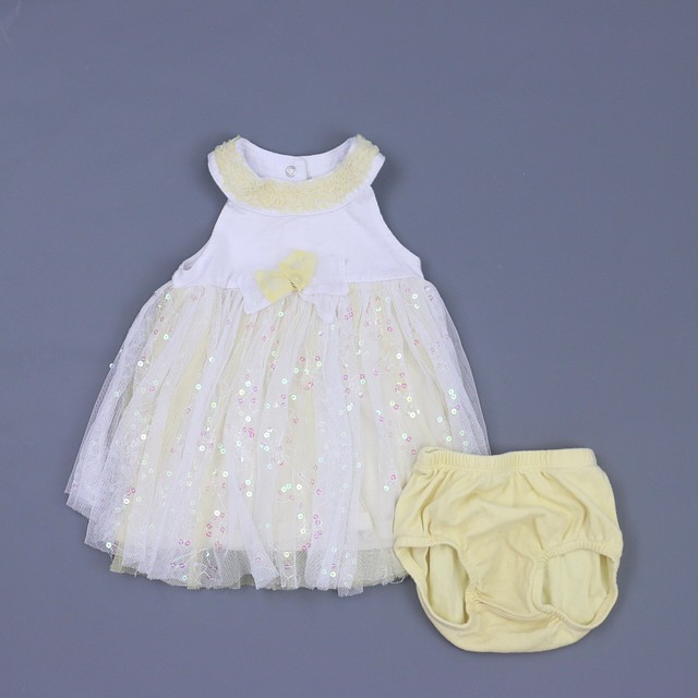 Natural Baby |Carter's 2-pieces White | Yellow Dress 12 Months 