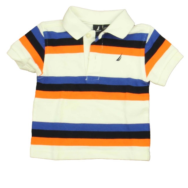 Nautica White | Navy | Orange Polo Shirt 12 Months 