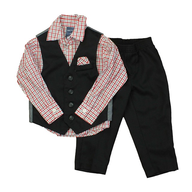 Nautica 3-pieces Black | Red | White Special Occasion Outfit 2T 