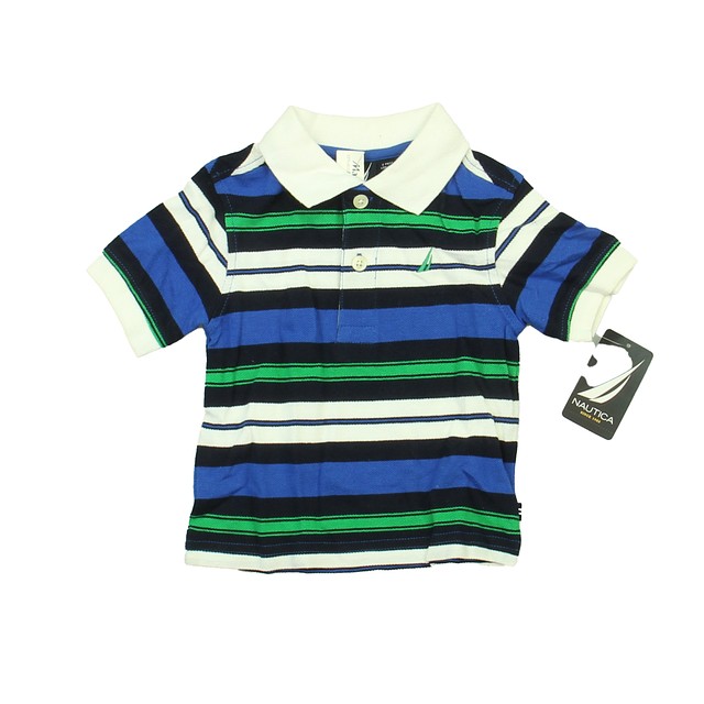 Nautica Blue Stripe Polo Shirt 3-6 Months 