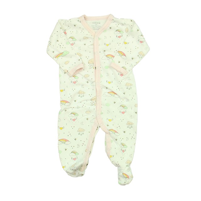Noomie White | Rainbow | Clouds 1-piece Non-footed Pajamas 3-6 Months 