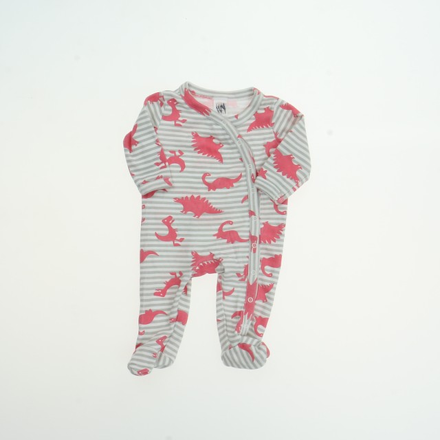 Nordstrom Baby Grey 1-piece footed Pajamas Premie 