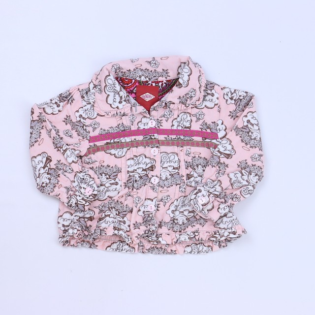 Oilily Pink | Brown Button Down Long Sleeve 18-24 Months (86cms) 