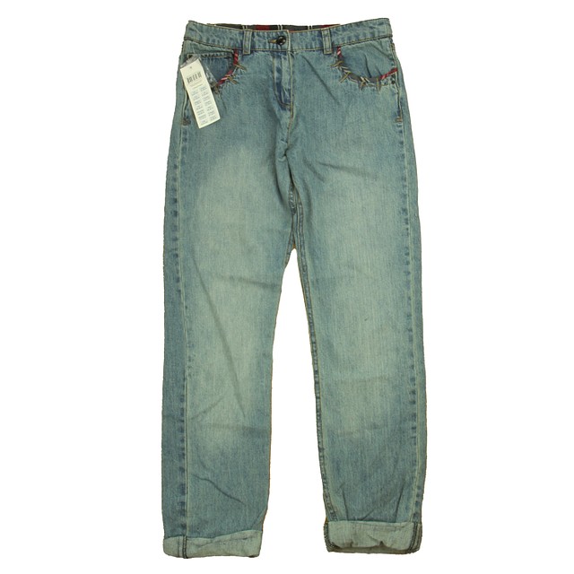 Okaidi Blue | Plaid Trim Jeans 12 Years 