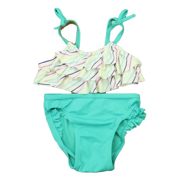 Old Navy 2-pieces White | Turquoise 2-piece Swimsuit 12-18 Months 