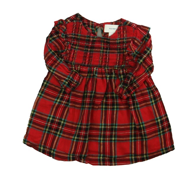 Old Navy Red Plaid Dress 3-6 Months 