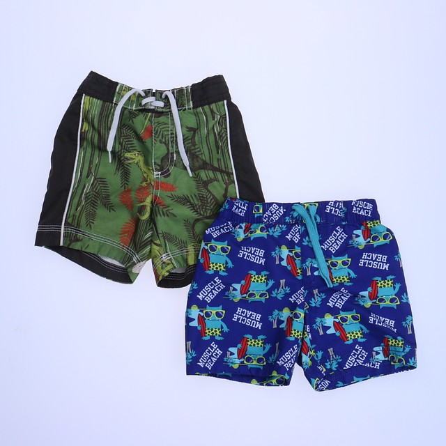 Old Navy Set of 2 Green | Brown | Blue Trunks 6-12 Months 