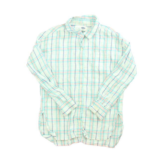 Old Navy White | Aqua | Pink Button Down Long Sleeve 6-7 Years 