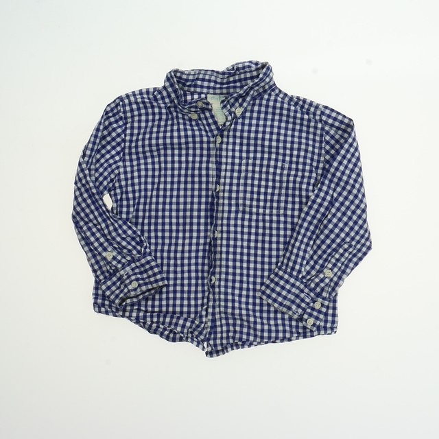 Olive Juice Blue | White Button Down Long Sleeve 3T 