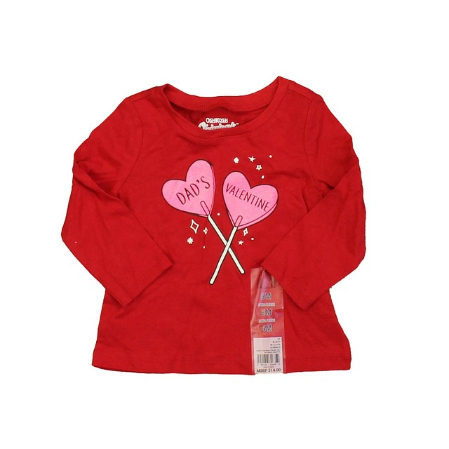 Osh Kosh Red | Pink | Hearts Long Sleeve T-Shirt 6 Months 