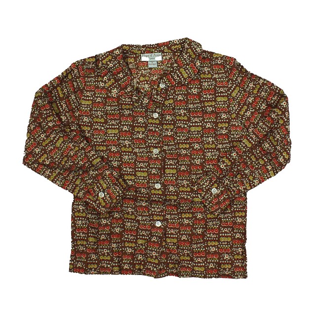 Papo d'Anjo Brown | Floral Long Sleeve Shirt 3T 