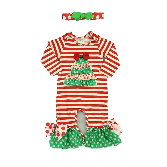 Peaches 2-pieces Red | White | Green Long Sleeve Outfit 0-6 Months 