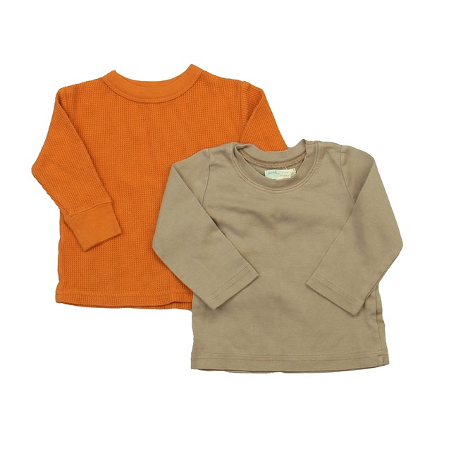 Peek Set of 2 Orange | Sand Long Sleeve T-Shirt 3-6 Months 