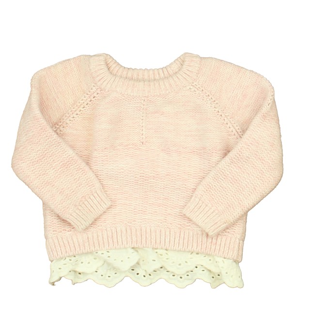 Peek Pink | White Sweater 6-12 Month 