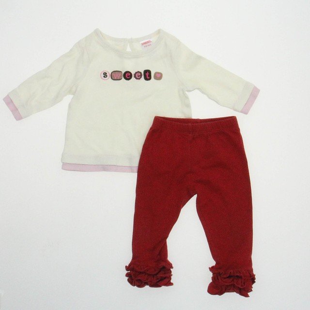 Persnickety | Gymboree 2-pieces Red | Off white Apparel Sets 3-6 Months 