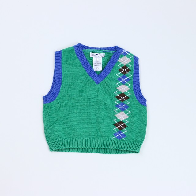 Petit Ami Green/Blue Sweater Vest 80 CM (18 Months) 