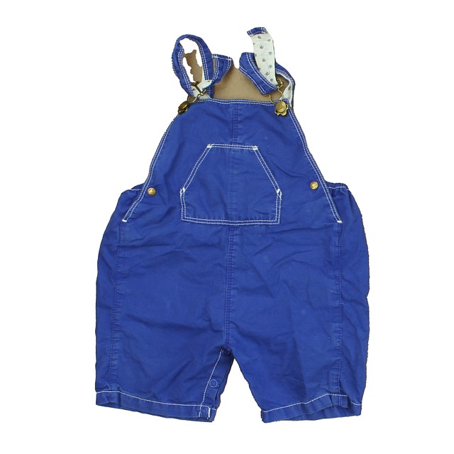 Petit Bateau Blue | White Overall Shorts 18 Months 