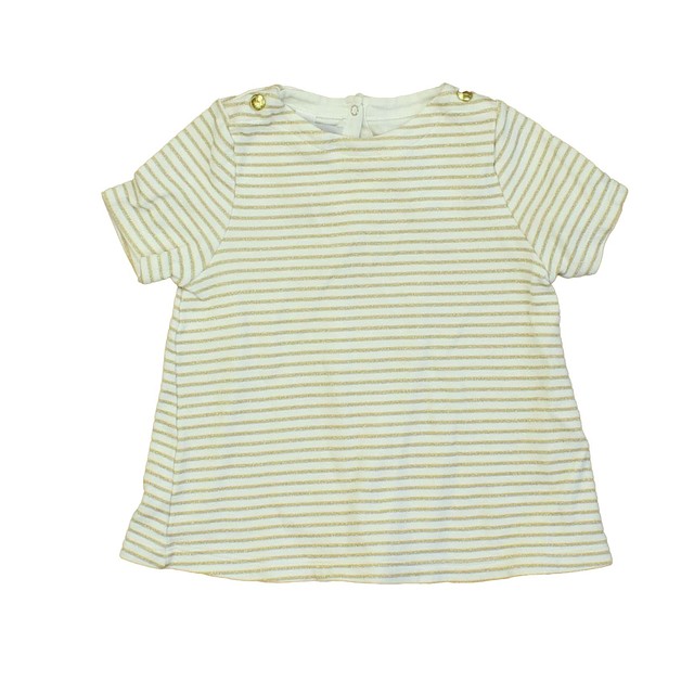 Petit Bateau White | Gold T-Shirt 2-3T 