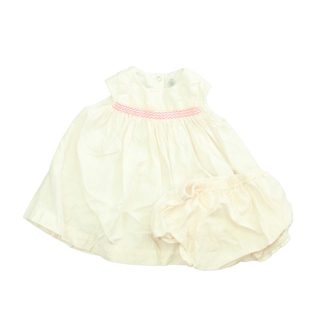 Petit Bateau 2-pieces Pink | White Dress 3 Month 
