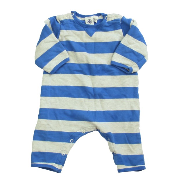 Petit Bateau Blue | Gray Stripe Long Sleeve Outfit 6 Months 