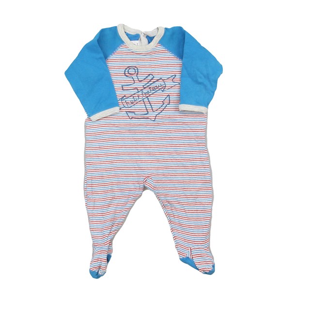 Petit Bateau Blue | Red Stripe Long Sleeve Outfit 6 Months 