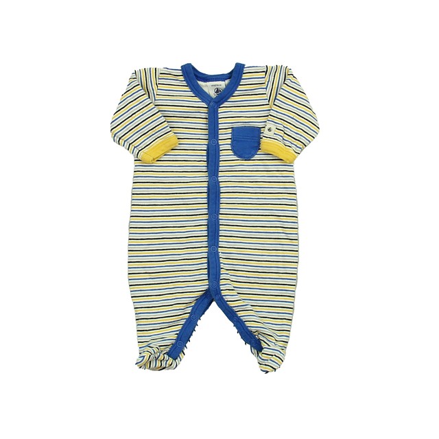 Petit Bateau Blue | Gray | Yellow Long Sleeve Outfit Newborn (50 cms) 