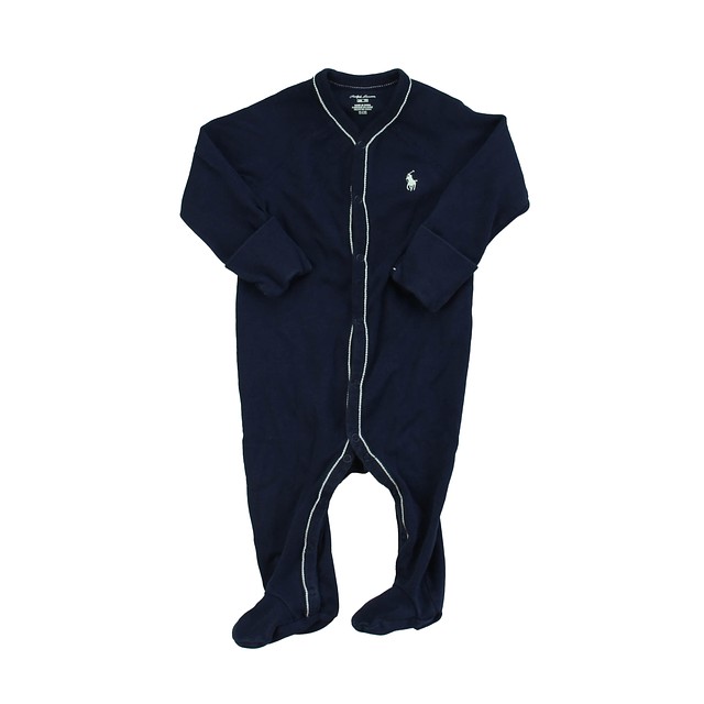 Polo by Ralph Lauren Navy 1-piece footed Pajamas 6M 