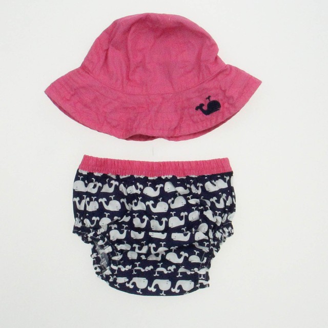 Pottery Barn Kids 2-pieces Pink | Blue Whales Sun Hat 6-12 Months 