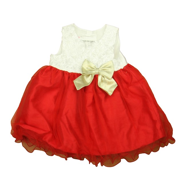 Pretty as a Picture Red | White | Gold Special Occasion Dress 18 Months 