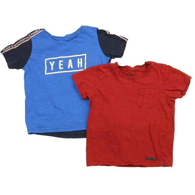 Primark | Hudson Set of 2 Red | Blue T-Shirt 3T 