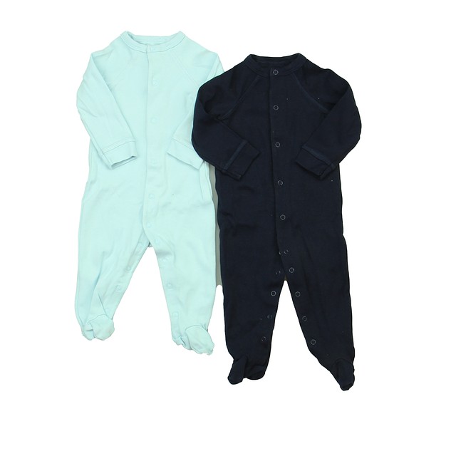 Primary.com Set of 2 Blue 1-piece footed Pajamas 0-3 Months 