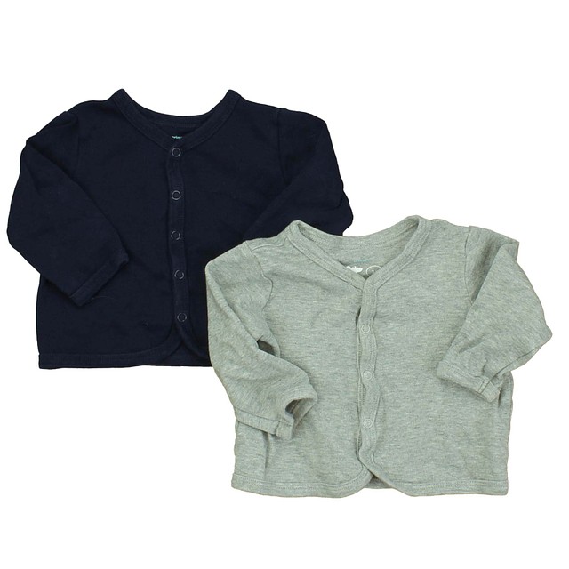 Primary.com Set of 2 Grey | Blue Long Sleeve Shirt 3-6 Months 