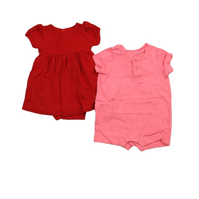 Primary.com Set of 2 Red | Pink Dress 3-6 Months 