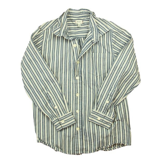 RUUM Blue | Ivory Stripe Button Down Long Sleeve 7-8 Years 